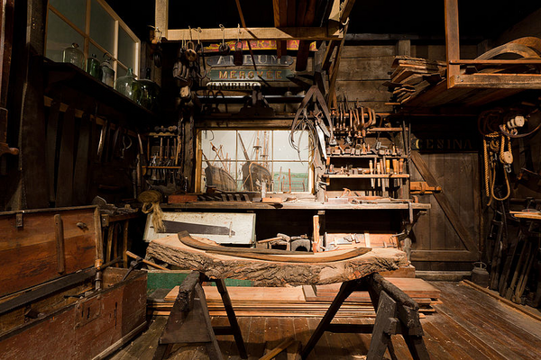 The workshop of a ship’s carpenter at the Altonaer Museum in Hamburg, Germany